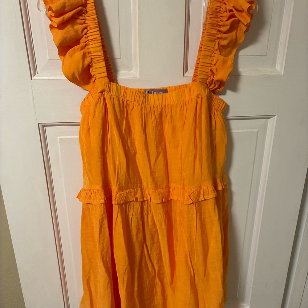 Yellow Sleeveless Sundress with Square Neckline
